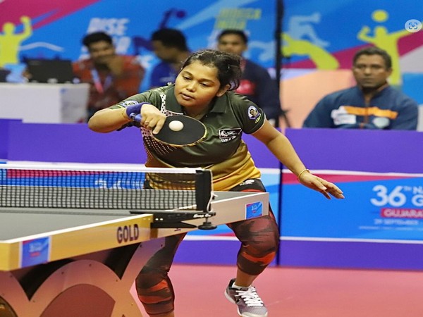 Veteran paddler Mouma Das in action during 36th National Games (Image: SAI/MYAS)