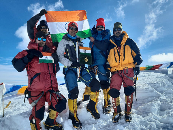 ITBP's mountaineering expedition at Mt Dome Khang (Photo/ANI)