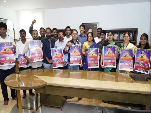 Telangana MLC K Kavitha launches Telangana Jagruthi's global Bathukamma celebrations poster (Photo Credit: Twitter@RaoKavitha)