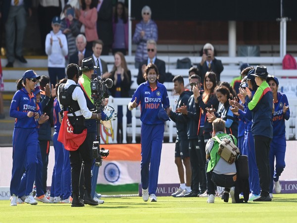 Jhulan at Lord's in her final match (Photo@ICC)