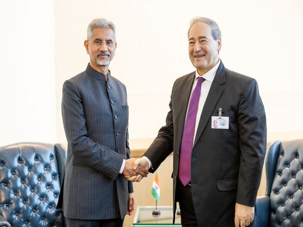 External Affairs Minister S Jaishankar and Foreign Minister Dr Faisal Mekdad of Syria. (Photo: Twitter//@DrSJaishankar)