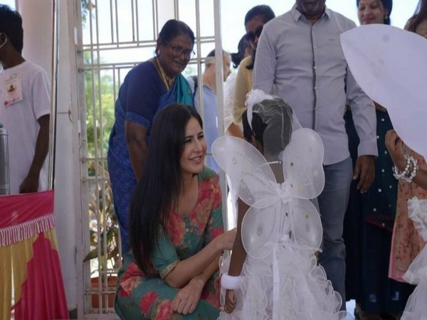 Katrina Kaif at her mother's school in Madurai (Image source: Twitter)