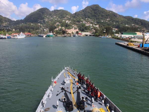 Indian Naval Ship Sunayna entered Port Victoria Seychelles.