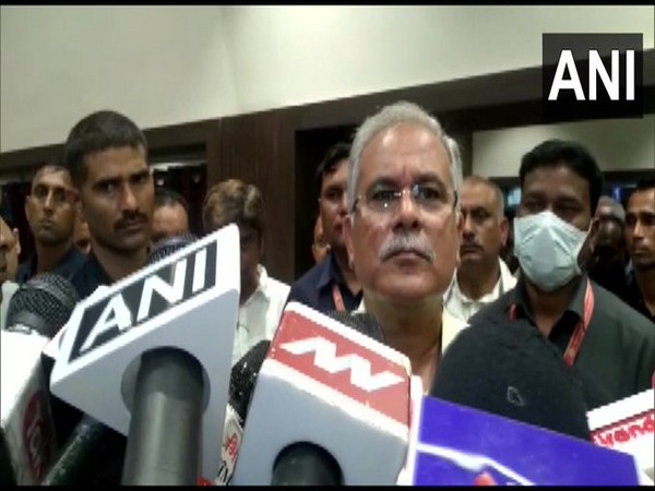 Chhattisgarh Chief Minister Bhupesh Baghel in Raipur (Photo/ANI)