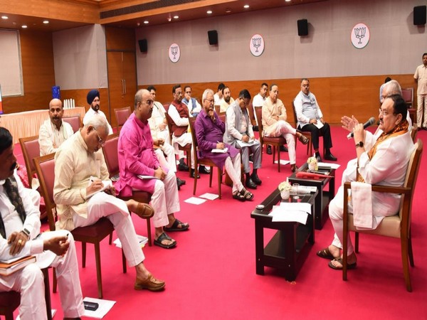 JP Nadda holds meeting (Photo/ANI)