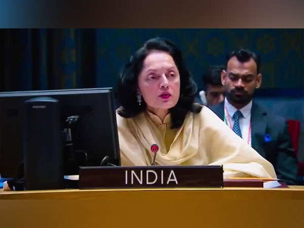 India's Permanent Representative to the United Nations, Ruchira Kamboj at UNSC Briefing. (Photo: Twitter)