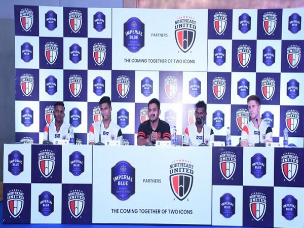 NorthEast United FC Player in Association with Seagram's Imperial Blue - Left to Right - Dipu Mirdha, Gaurav Bora, Shahashad Mubammed, Jithin MS, Jon Gaztanaga