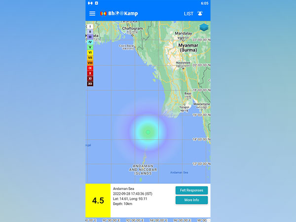 Graphical representation of earthquake in Andaman and Nicobar (Photo credit/Twitter: NCS_Earthquake)