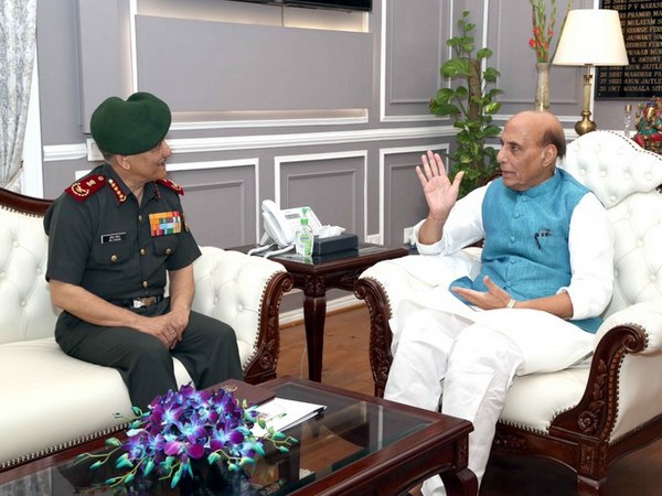 Gen Anil Chauhan (left) with Defence Minister Rajnath Singh (right) (Photo/ANI)