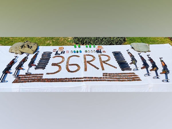 Huge cache of arms and ammunition recovered in Gurez Sector. (Photo/ANI)