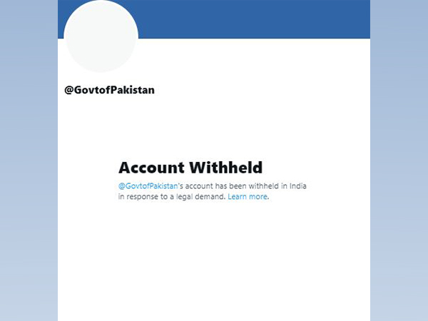 Screenshot of Pakistan govt's Twitter account in India