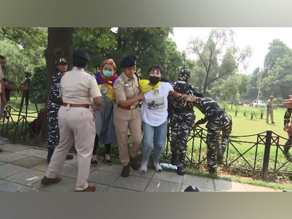 Tibetan Youth Congress protesting against China's National Day in New Delhi. (ANI)