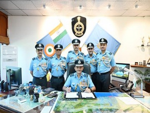 Air Marshal SP Dharkar today took over as the Eastern Air Commander in Shillong. (Photo/ANI)
