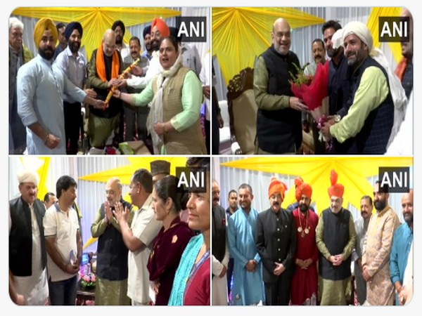 Union Home Minister Amit Shah meets people from different communities (Photo/ANI)