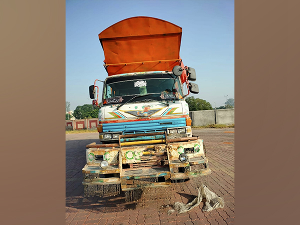 Pakistani truck seized by BSF at the Attari border (Photo/ANI)