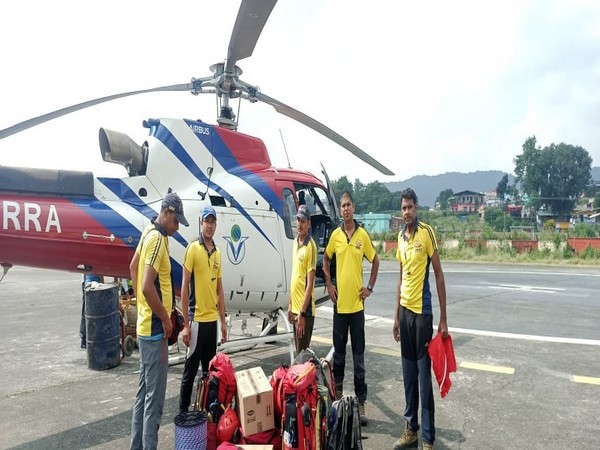 SDRF team at Sahastradhara helipad in Dehradun leaving to rescue trapped trainees ANI