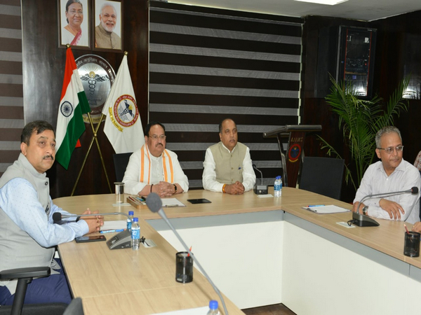 Jagat Prakash Nadda and Jai Ram Thakur at AIIMS, Kothipura
