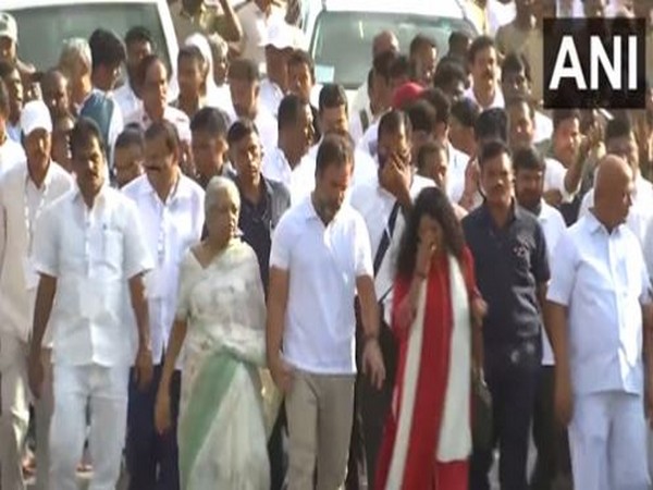 Visuals from Bellur Cross in Mandya district of Karnataka. (Photo/ANI)