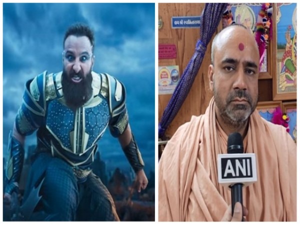 Adipurush poster, Nautam Prakash Swami (l)