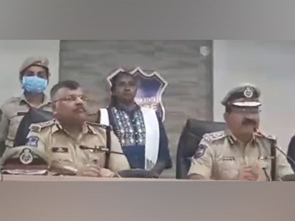 Visual of Aluri Usha Rani with Telangana police (File Photo/ANI)