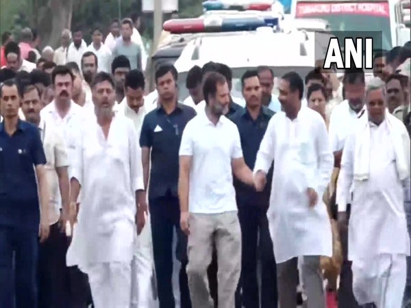Congress MP Rahul Gandhi in Karnataka for Bharat Jodo Yatra (Image/ANI)