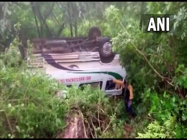 Bus that fell in Andhra Pradesh's ASR (Photo/ANI)