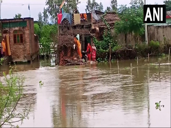 Visuals of flood situation in Uttar Pradesh's Balrampur (Photo/ANI)