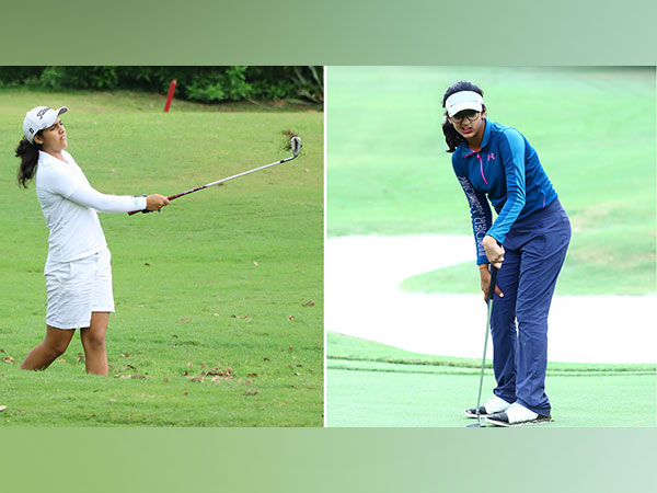 Mahreen Bhatia (L) and Shambhavi Chaturvedi (R) in action during US Kids Golf India (Image: US Kids Golf India)