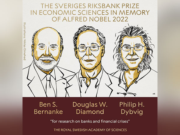 Nobel Prize in Economics 2022 awarded to Ben S Bernanke, Douglas W Diamond, and Philip H Dybvig. (Photo: Twitter//@NobelPrize)