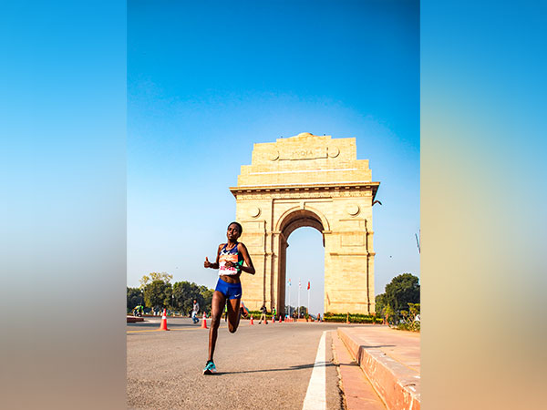 Irine Cheptai of Kenya in action during Delhi Half Marathon 2020 (Image: DHM media)