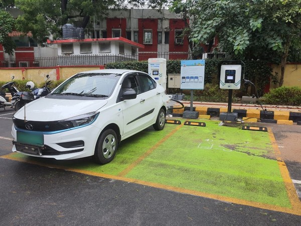 Electric vehicles being charged at peace stations (Image/ANI)