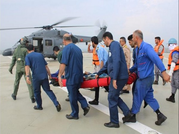 Indian Navy ALH helicopter evacuates Iranian Navy Officer.