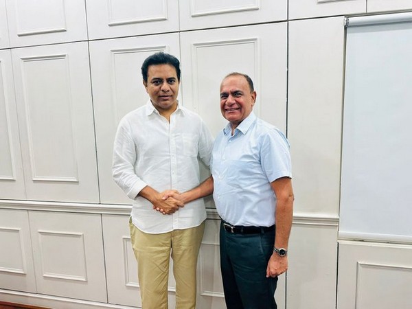 Telangana Minister KTR with Gemini MD Pradeep Chowdhry (Photo: KTR twitter handle)