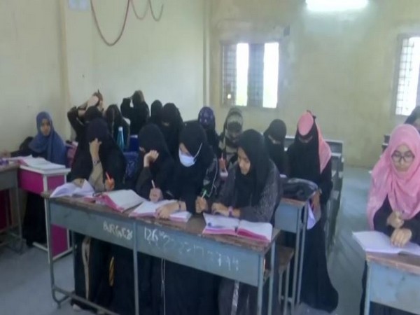 Visuals from a school in Hyderabad (Photo/ANI)