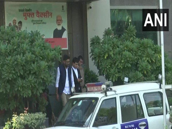 Visual of AAP unit head Gopal Italia being taken by police (Photo/ANI)