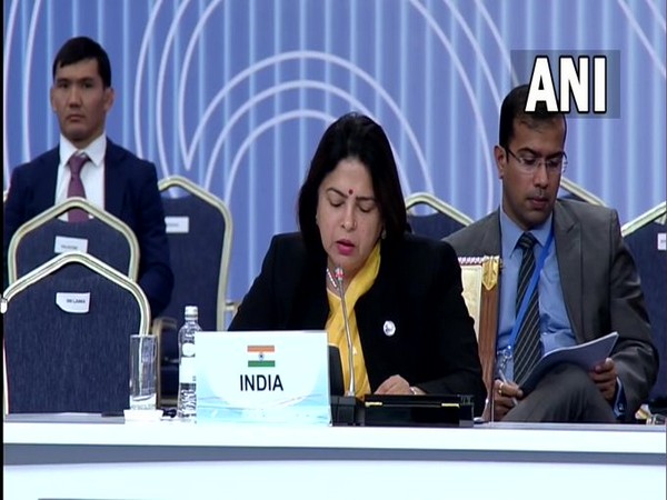 Minister of State for External Affairs Meenakshi Lekhi at the CICA Summit in Astana, Kazakhstan.
