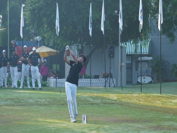 Young Nikhil Sahni of Tee Birds essays a brilliant effort off the tee box (Image: DGC)