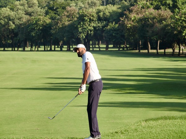 Abhijit Singh Chadha in action during day-2 of Jeev Milkha Singh Invitational 2022