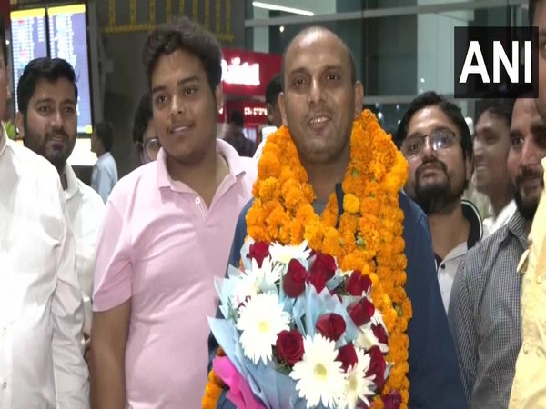Noida based buisnessman after landing in India (Photo/ANI)