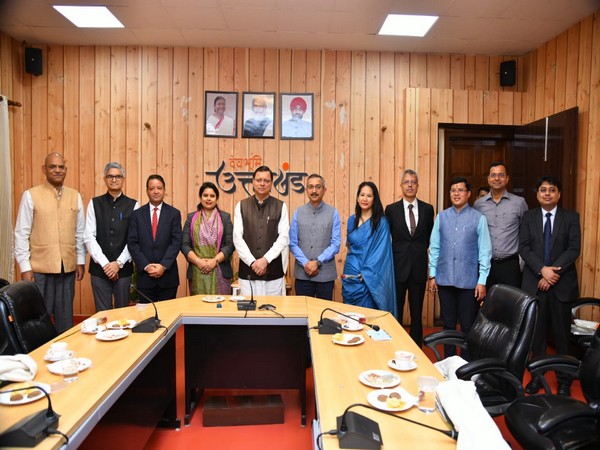 Uttarakhand CM Pushkar Singh Dhami with Ambassadors (Photo/ANI)