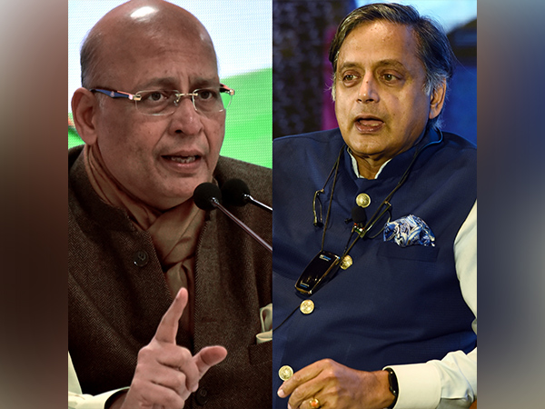 Congress MPs Abhishek Manu Singhvi and Shashi Tharoor (Photo:ANI)
