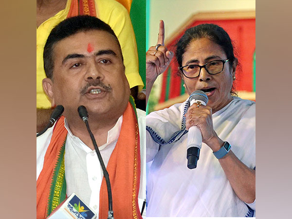 BJP leader Suvendu Adhikari and WB Chief Minister Mamata Banerjee (Photo:ANI)