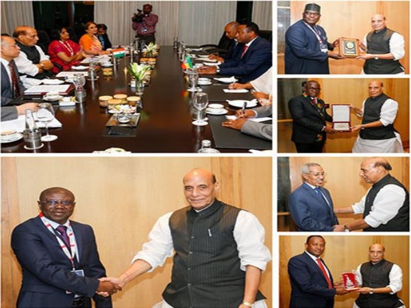 Rajnath meets African counterparts ahead of India-Africa Defence Dialogue(File Photo/ANI)