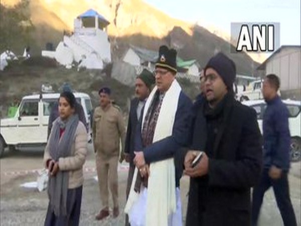Uttarakhand Chief Minister Pushkar Singh Dhami inspects the ongoing works in Badrinath Dham (Photo/ANI)