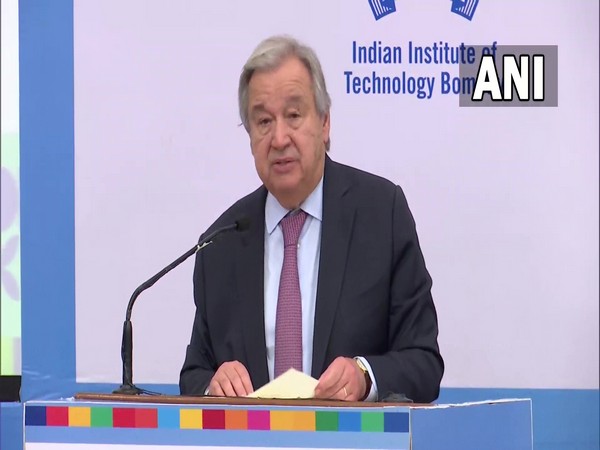 UN Secretary-General Antonio Guterres speaking at IIT Bombay