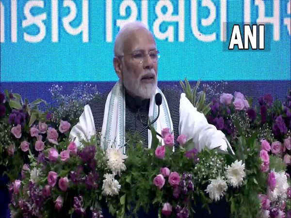 Prime Minister Narendra Modi in Gandhinagar (Photo/ANI)