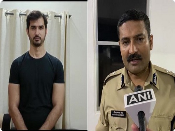Accused Rahul Navlani in Police Custody (L) and Indore Commissioner of Police Harinarayan Chari Mishra (Photo/ANI)