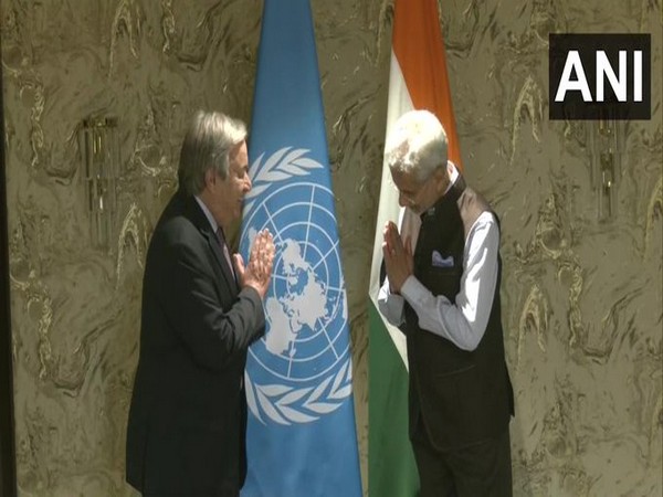 External Affairs Minister S Jaishankar met UN Secretary-General Antonio Guterres in Kevadia, Narmada district.