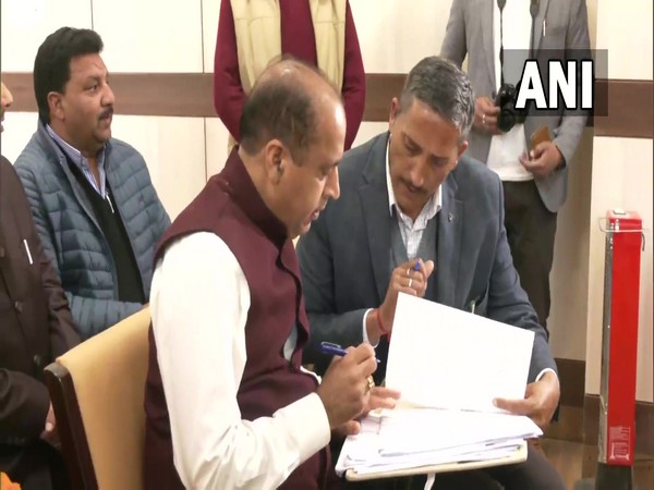 Himachal Pradesh Chief Minister Jai Ram Thakur filing his nomination papers for assembly polls 