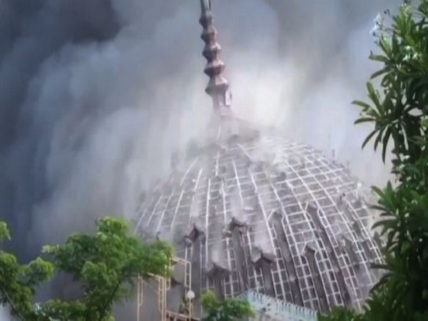 Giant dome collapses after fire breaks out at Indonesia mosque. (Photo Credit - YouTube)